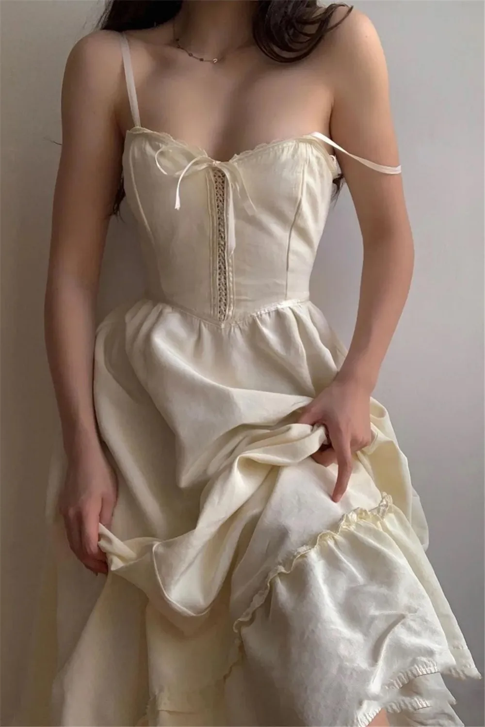 

Женское приталенное платье на бретельках, элегантное белое винтажное длинное платье на бретельках, одежда для вечевечерние НКИ, лето 2022