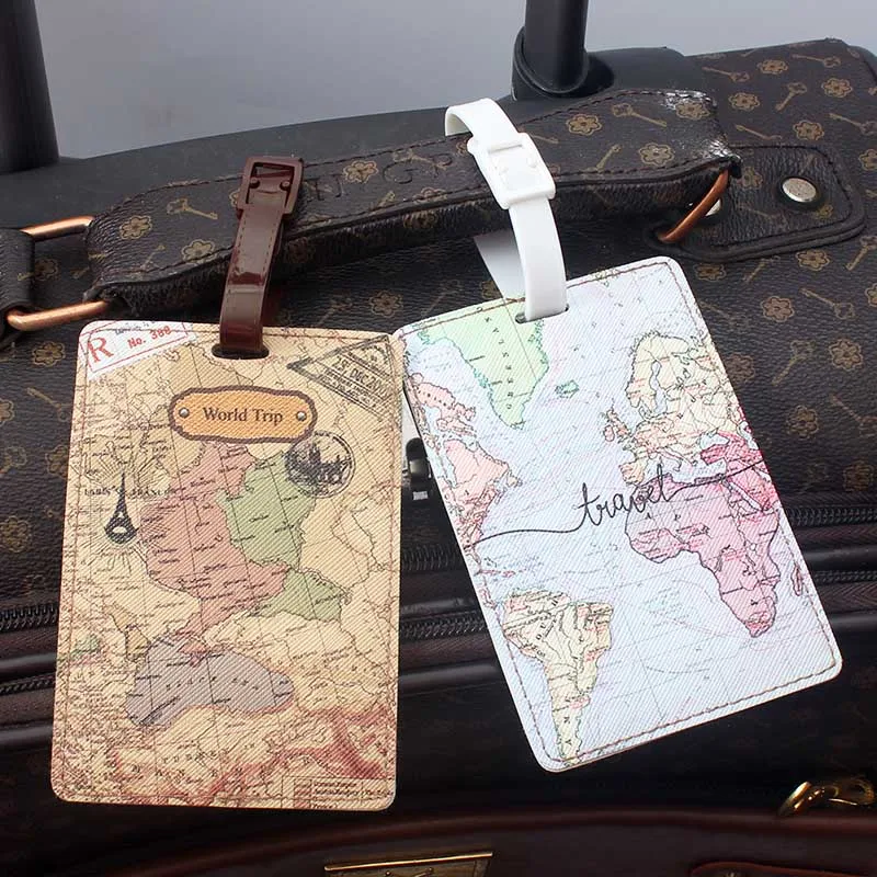 Creative Fashion Travel Accessories Luggage Tag PU Suitcase ID Addres Holder Baggage Boarding Tag Portable Label Luggage Tag