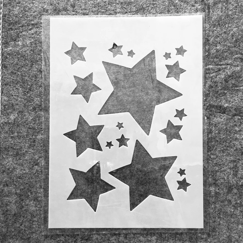 

29cm A4 Shine Stars DIY Layering Stencils Wall Painting Scrapbook Coloring Embossing Album Decorative Template
