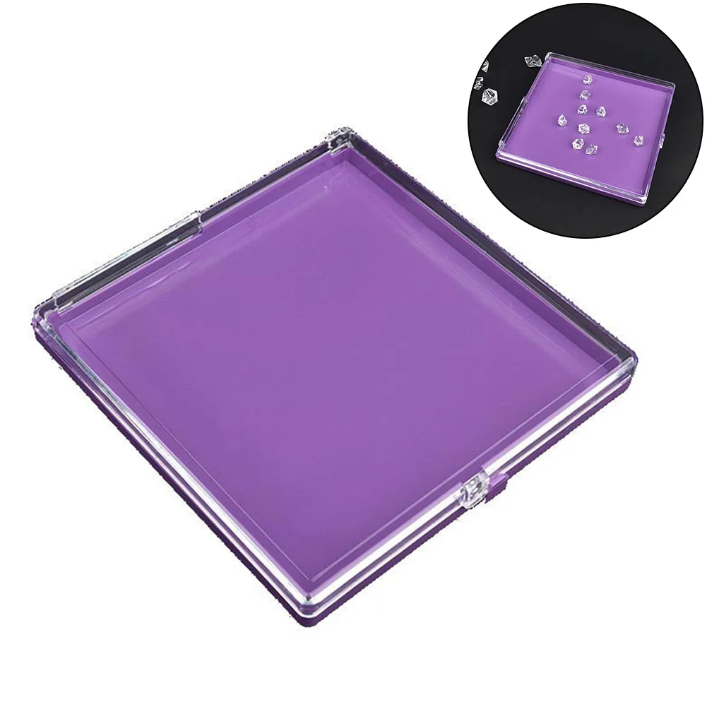 

Jewelry Storage Box Container Case Display Box Purple Bottom Transparent 1pcs Collection Box High Quality Hot Sale