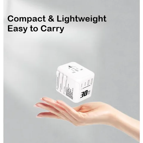 Адаптер для международных путешествий, универсальный глобальный адаптер питания, 25 Вт/30 Вт, быстрая зарядка с 2 USB + 2 Type-C для ЕС, Великобритании, США