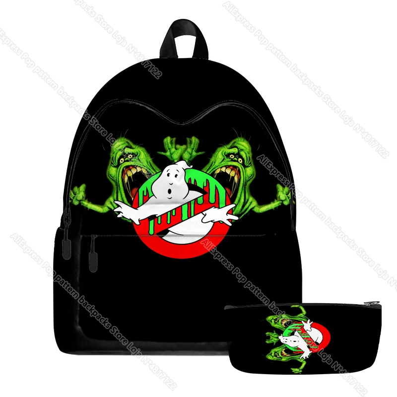 2pcs Ghostbusters Afterlife Backpack Hot Movie Oxford Waterproof Cartoon Boys Girls Children Teenager Schoolbag Mochila