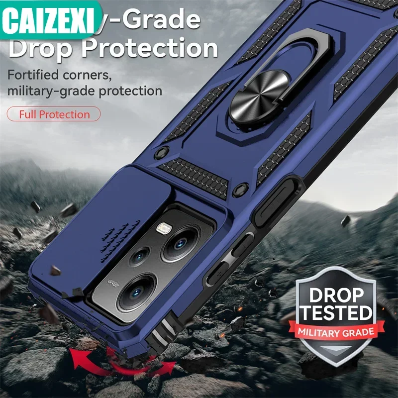 Противоударный бронированный магнитный автомобильный держатель-кольцо чехол