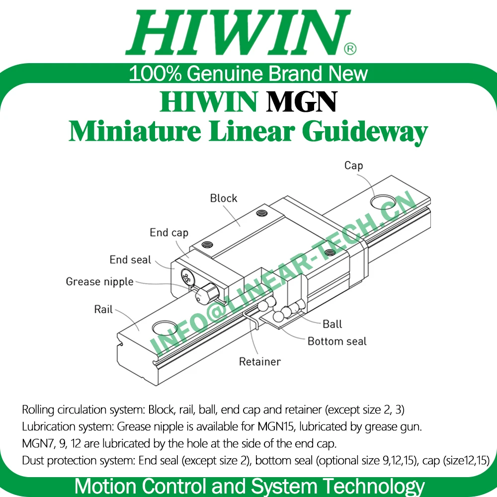 Фото HIWIN MGN12 Voron Z0 Z1 Попередняя нагрузка HIWIN MGN12H Линейная направляющая Rail 200 300 350 400 450 500 мм Блок каретки 3D-принтер Voron Новый №1