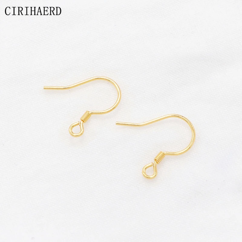 

18k Gold Plated Metal Earring Hooks Earrings Clasps DIY Jewelry Connectors Supplies Accessories Findings Ear Hook Wholesale