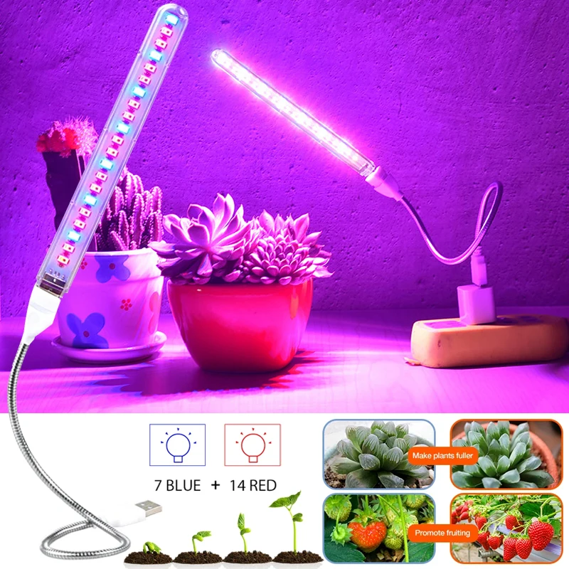 

LED Full Spectrum Plant Lamp USB Grow Light Flexible LED Growth Light Phyto Lamp Flower Seedling Hydroponic Lighting Fitolampy