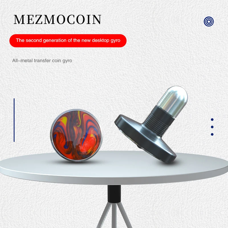 

New Desk Gyro Mezmocoin Pocket Toy Transfer Good Luck Coin Gyro Stainless Steel Rotary Gyro Adult Fingertip Toy For Kids Gift