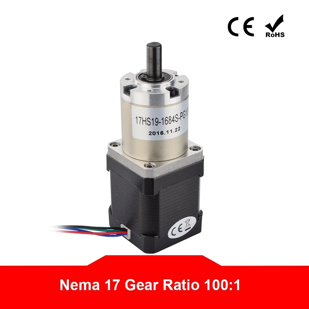 

100:1 Planetary Gearbox High Torque Nema 17 Gear Stepper Motor 1.68A for DIY CNC Router Robot 3D Printer