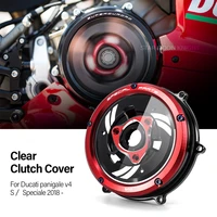 for ducati panigale v4 v4s v4 speciale 2018 clear clutch cover engine racing spring retainer r protector guard pressure plate