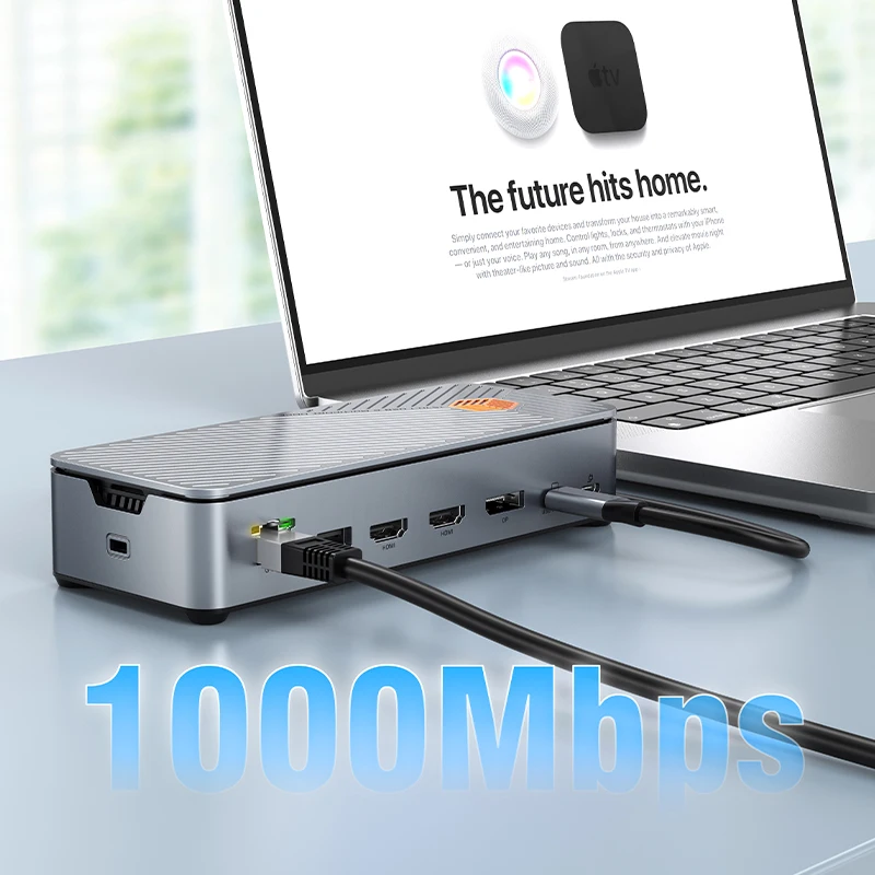 Фото Док-станция CABLETIME USB C HUB USB C до 8K 4K HDMI DP 1000 Мбит/с PD 100 Вт USB3.0 для Macbook MacOS Windows Tablet Laptop №5