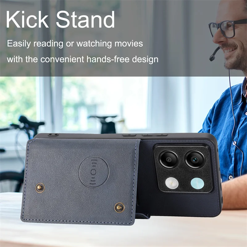 Для Xiaomi Redmi Note 13 Pro 5G PU Кожа Бумажник Карты Слот Чехол для Note13 13Pro Автомобильный