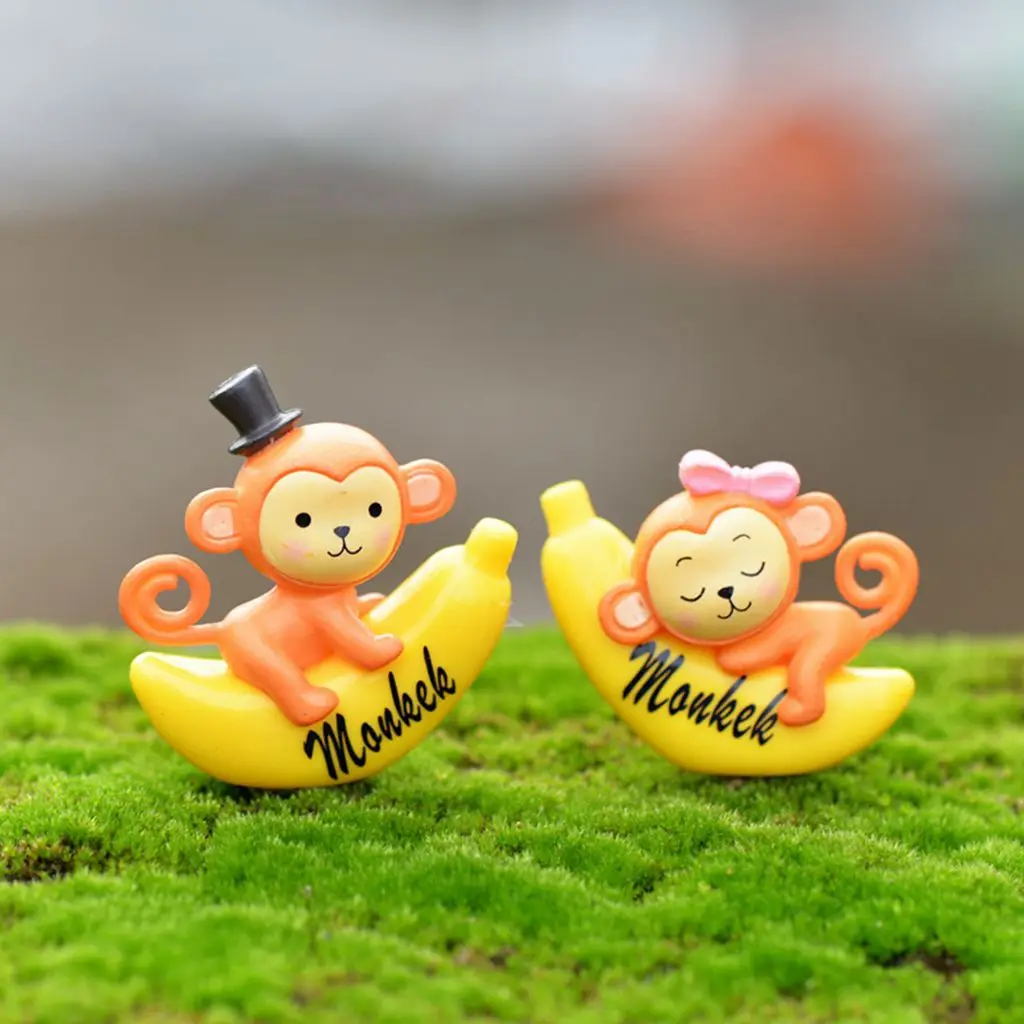 

Animal DIY Accessories Micro Landscape Kid's Gifts Resin Crafts Desktop Decor Banana Monkey Figurine Monkey Model