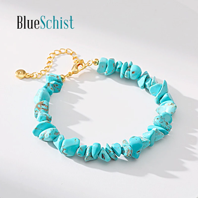 

New Arrivals Turquoise Strand Handmade Statement Bracelet for Women Girls Bohemia Yoga Beaded Stones Bangles Costume Jewelry