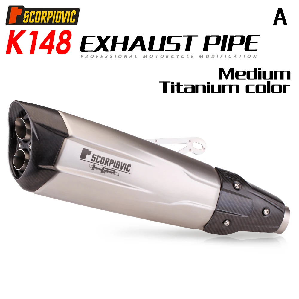 

51 мм универсальный глушитель из углеродного волокна для мотоцикла с двойными отверстиями, выхлопная труба для BMW F750GS F850GS S1000RR YZF R1 R3 K148 K17