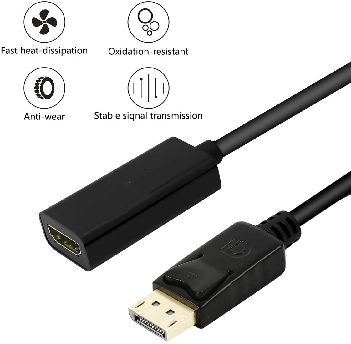 Переходник с порта дисплея на HDMI-совместимый переходник DP штырь-гнездо HD для