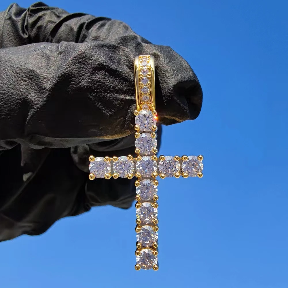 

Diamond Stone Cross Pendants Necklace Jewelry Men Women Lover Gift Couple Religious Jewelry