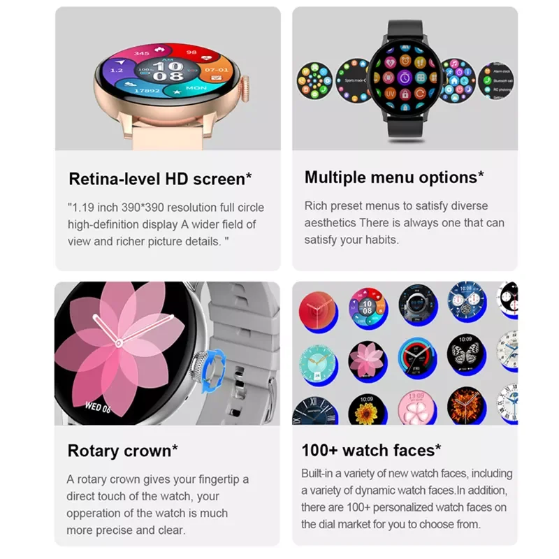 

Новинка, женские водонепроницаемые умные часы DT2 IP68 с функцией ответа на вызов, Женский помощник, умные часы с вращающейся кнопкой, наручные ...