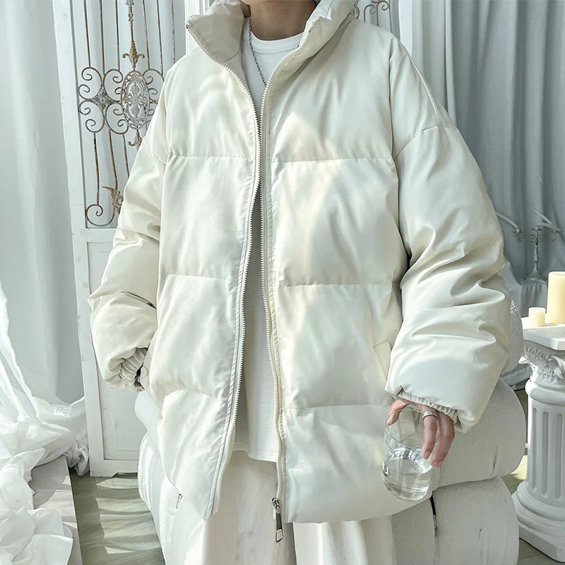 Winter Thickened Leather Jacket Men Warm Fashion Casual Black White Thick Leather Coat Men Korean Loose Short Coat Mens Parker