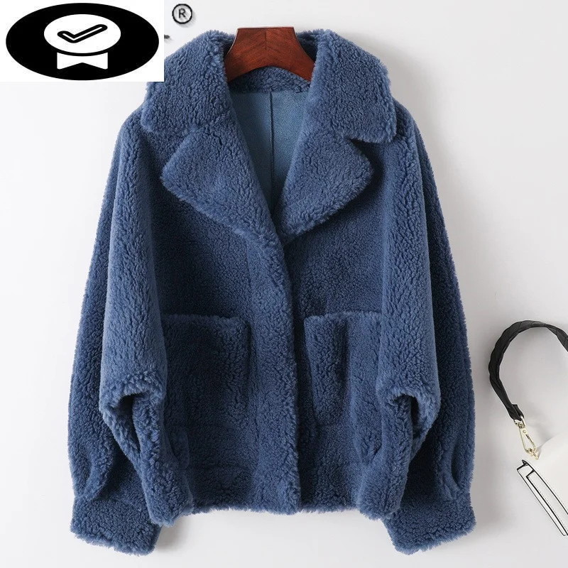 Short Fur Coats Winter Women Autumn 2023 Sheep Shearling Coat Female Real Wool Jackets Casual Abrigos Para Mujer Gxy172