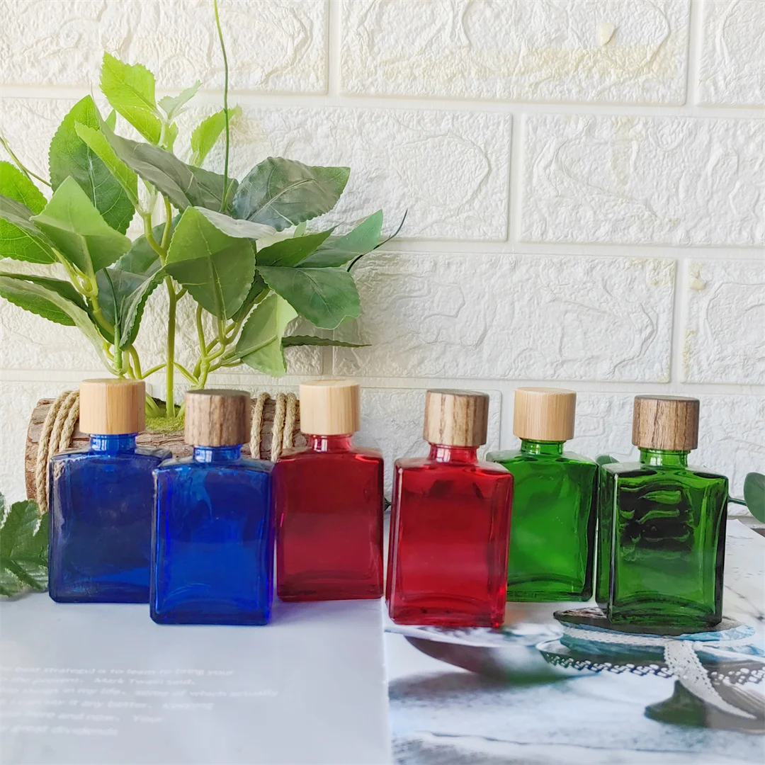 

30ml 1oz Empty Cosmetic Packaging Perfume Glass Travel Bottles with Bamboo Lid Refill Lotion Emulsion Makeup Water Containers
