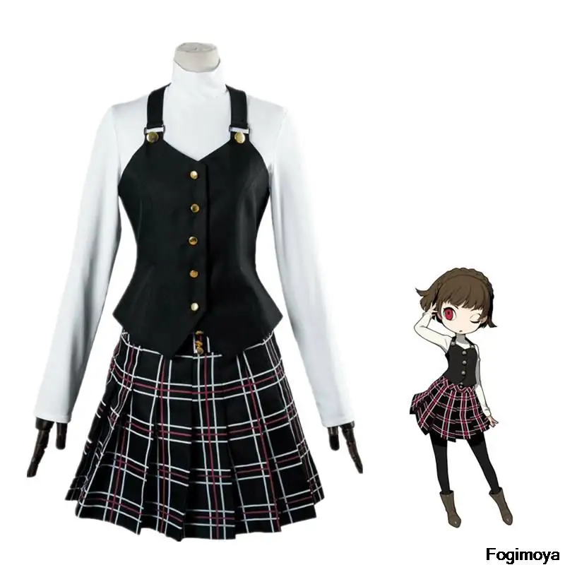 

Новый костюм для косплея из аниме P5/persona 5, костюм королевы Макото ниидзима, костюм для косплея, топ + жилет + юбка, одежда в стиле Харадзюку на ...