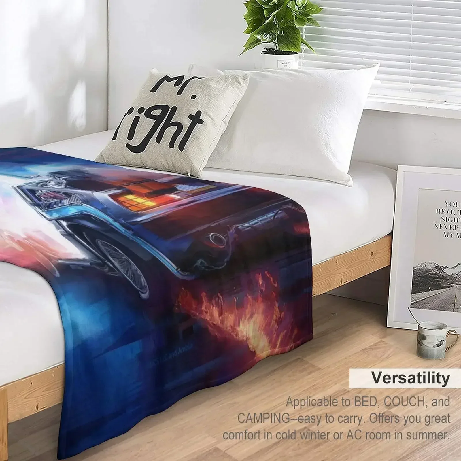 Back to the Future Delorean Time Machine Throw Blanket Sleeping Bag Kid'S Blankets