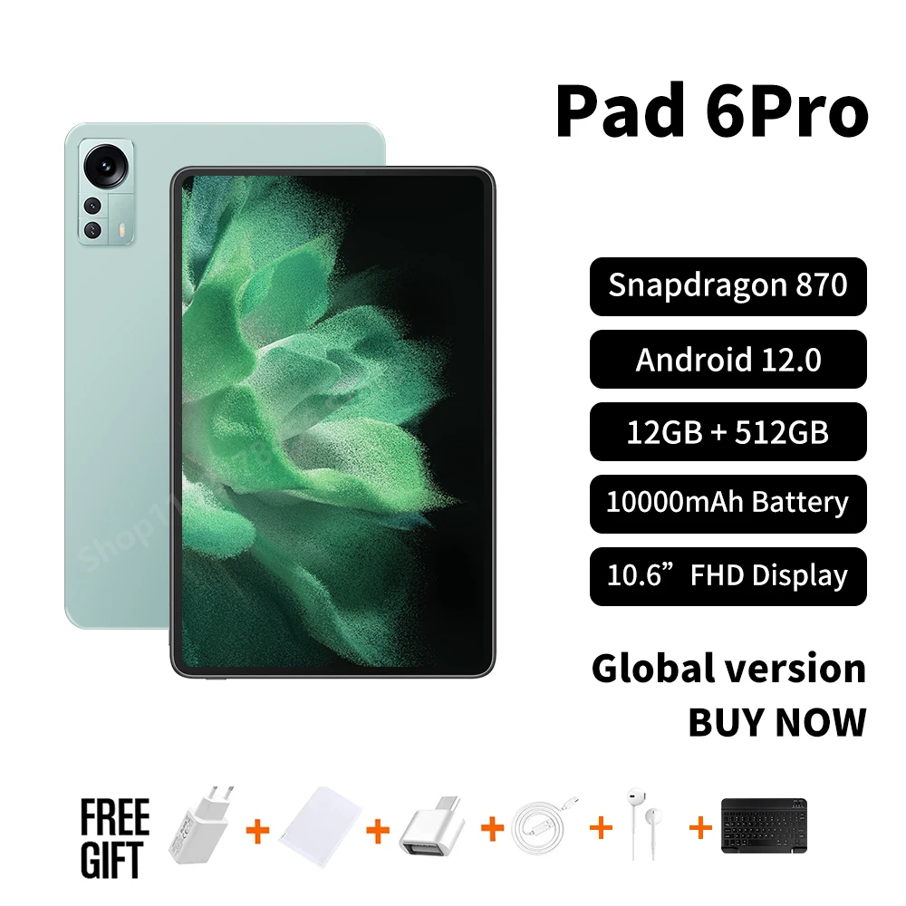 

Планшет Pad 6 Pro, 11 дюймов, 8 + 870 ГБ, 256 Гц, 120x2560, Android 12, 1600 мАч, две SIM-карты