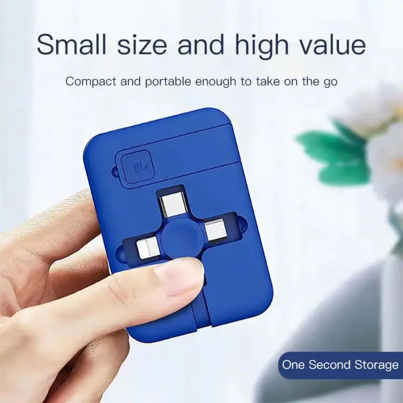 Фото RYRA 3 в 1 зарядный кабель Micro USB Type C кабель Выдвижной с держателем телефона портативный зарядный кабель для IPhone 12 11 Xiaomi №2