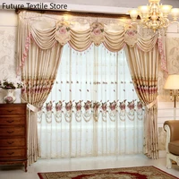 european style pastoral water soluble embroidery custom living room hollow curtains korean style shading simulation silk bedroom