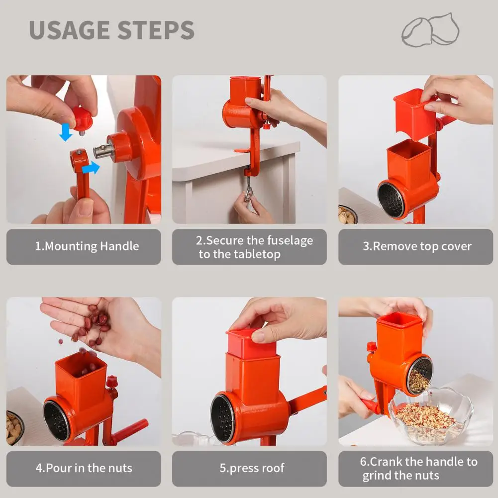 

Labor-saving Nut Grinder Ergonomic Long Handle Nut Grinder Adjustable Multifunctional Chopper for Sesame Walnut More Versatile