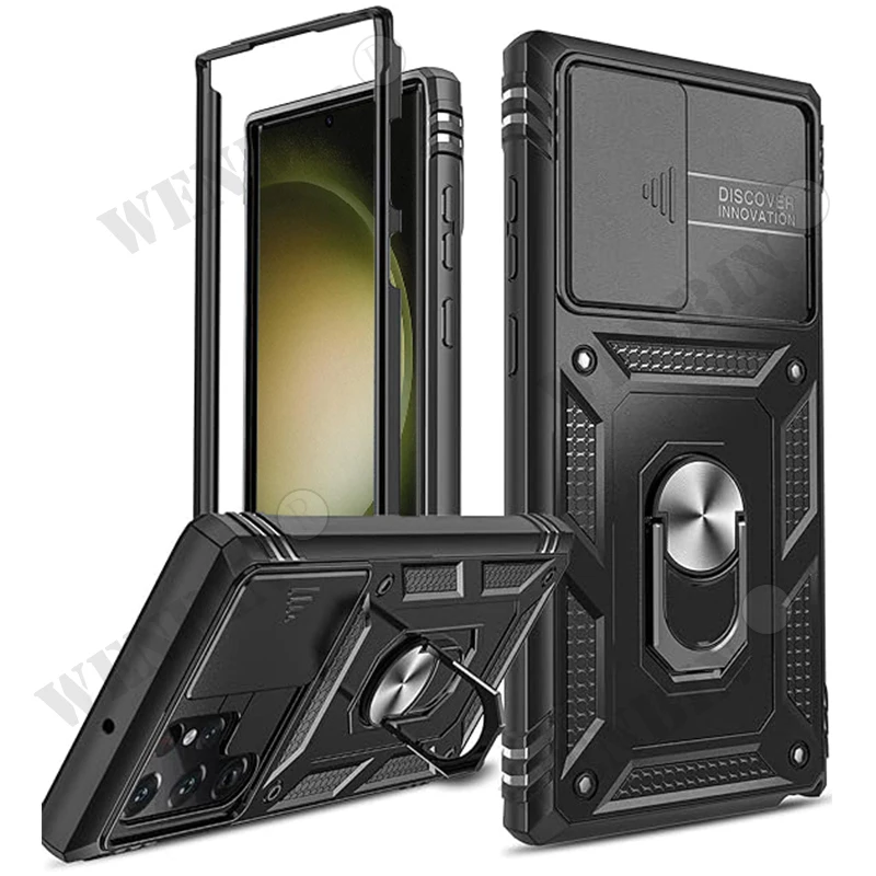 Чехол для Samsung S24 S23 Ultra S22 Plus FE A54 A53 A34 A15 A14 A24 A25 сверхмощный с камерой 360 градусов