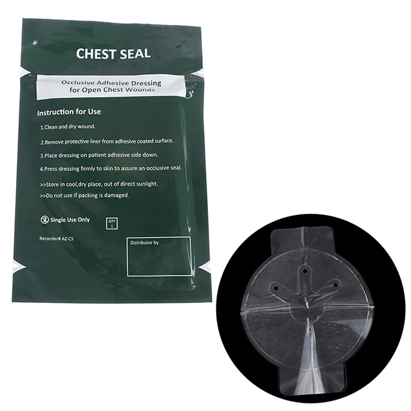 

1PC Medical Vent Chest Seal Occlusive Adhesive Dressing for Open Chest Wounds Survival Emergency Trauma Sticker First Aid Patch