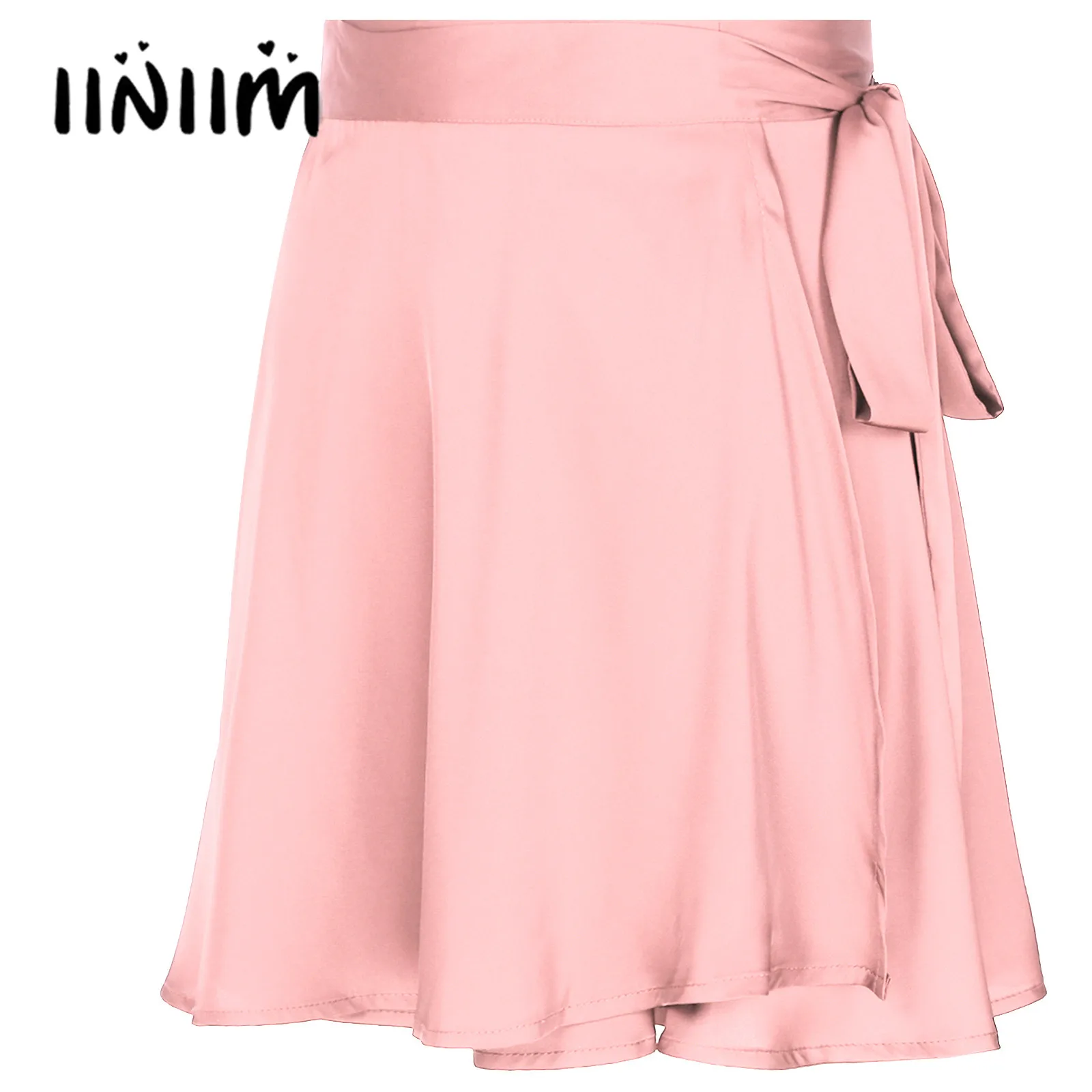 

Womens Fashion Adjustable Lace-up Wrap Short Skirt Vacation Beachwear Ladies Solid Color High Waist Belted Miniskirt
