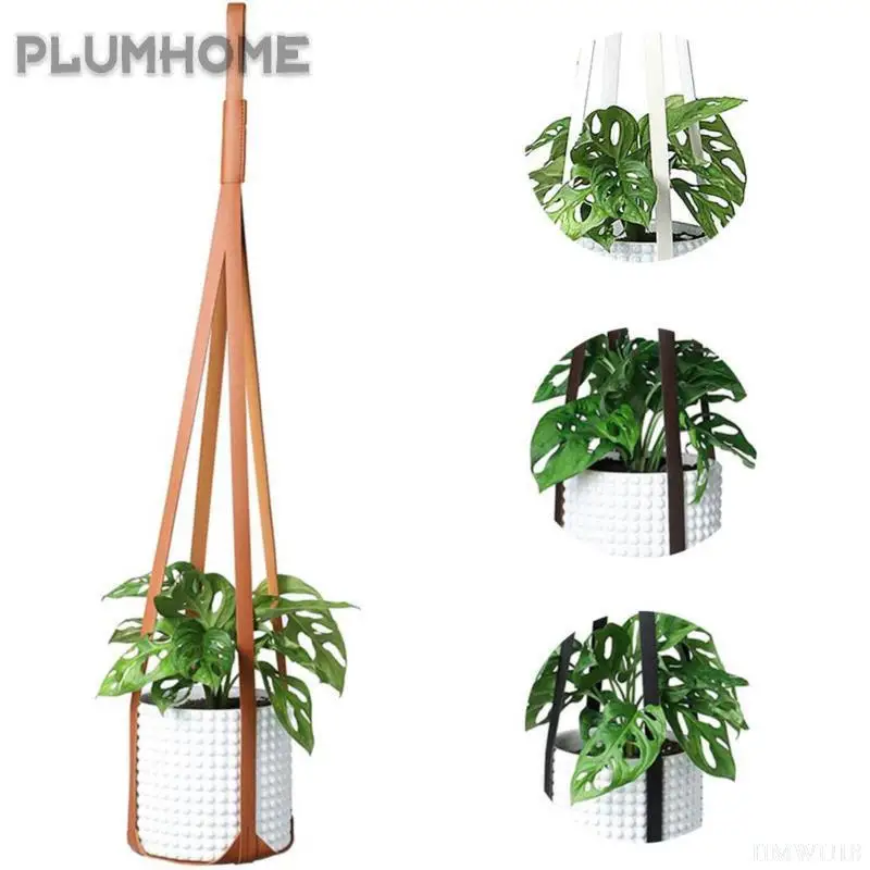 

PU Leather Plant Hanger Hanging Planter Flowerpot Holder For Indoor Plants Home Decoration Flower Pot Plant Hanger Home Decor