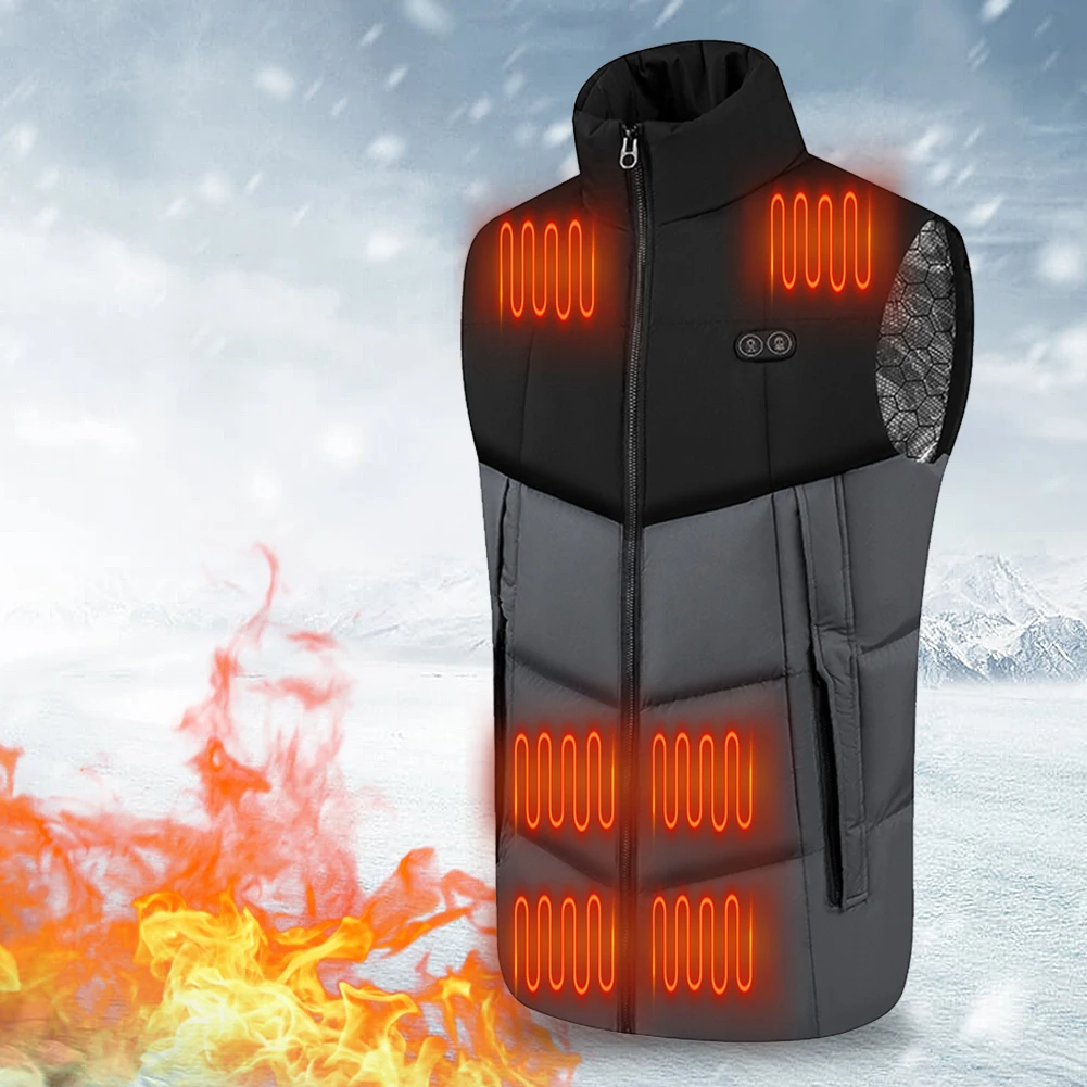 

17 Heated Areas Electric Heated Vest Adjustable Temperature Smart Heated Vest Intelligent Heated Coat Waistcoat for Cold Weather