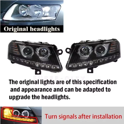 Фары Eagle Eye для Audi A6 S6, фары 2005-2010, светодиодные автомобильные фары для Audi A6L C6, фары в сборе, дневные ходовые огни