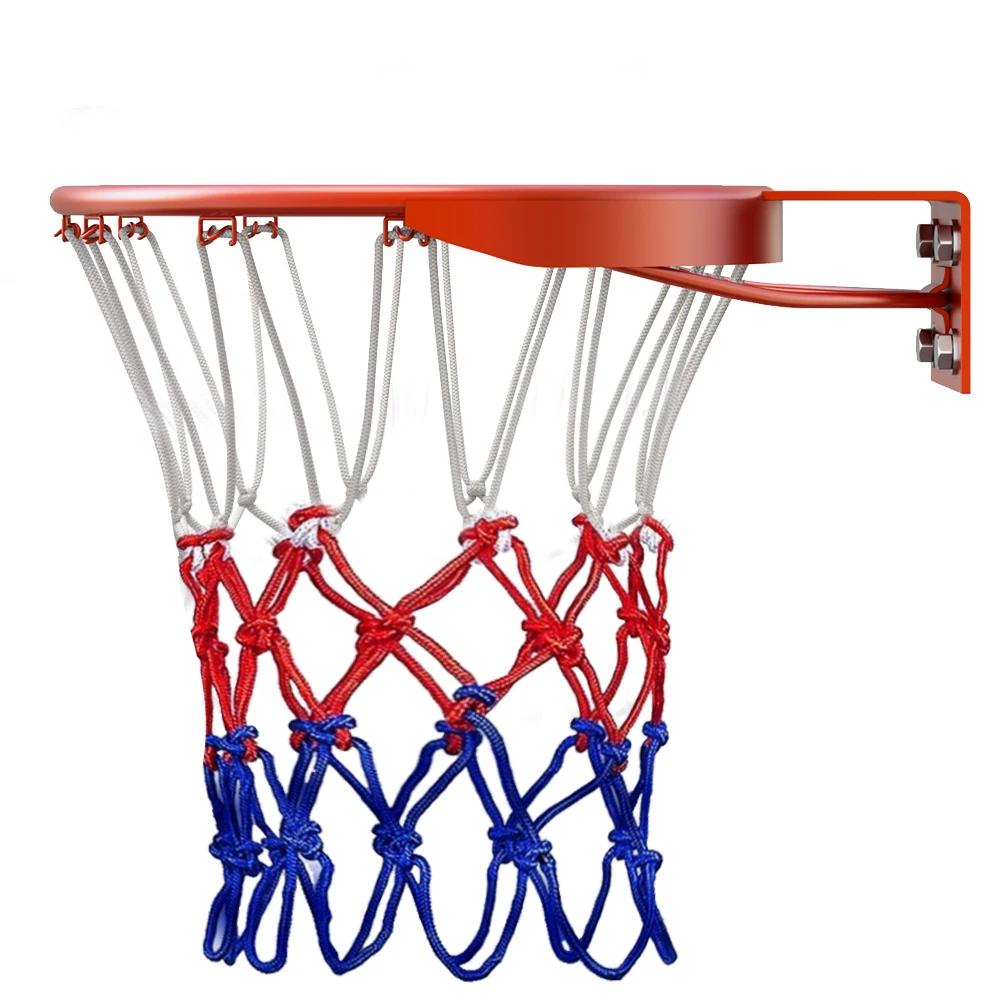 

Basketball Net All-Weather Basketball Net Red White Blue Tricolor Basketball Hoop Powered Basketball Hoop Basket Mesh