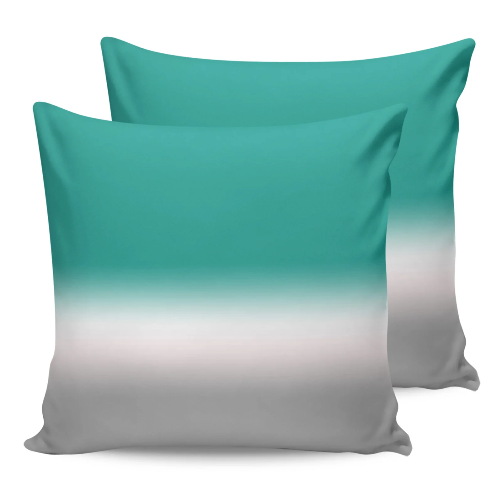 

2PC Pillowcase Turquoise Gray Gradient Sofa Cushion Cover Bedding Dakimakura Pillow Cover House Home Decorative Pillow Cases