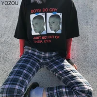 yozou 2022 summer chic cotton black design high street short sleeve graphic tee tshirt women top oversized female grunge rave