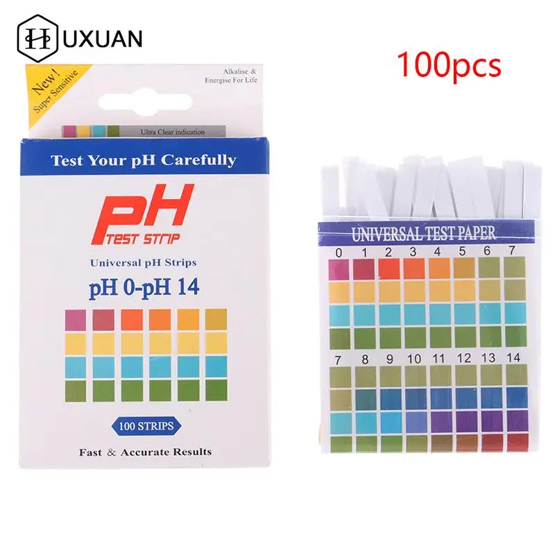 100pcs PH Test Strips Laboratory Household Indicator PH0-14 Test Paper Scientific Litmus Alkaline Acid Test Paper