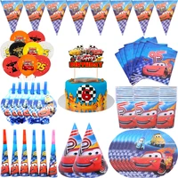 cartoon disney lightning mcqueen cars theme party decor disposable tableware plates cups kids favor baby shower birthday supplie