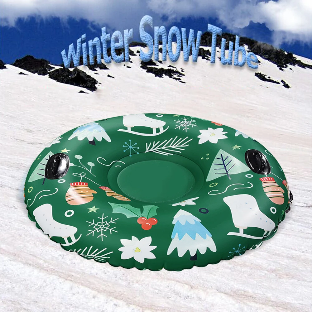 

PVC Inflatable Sleigh Circle Tube Thickened with Handle Skiing Circle Rings Practical Safety Cold-resistant for Children Adult