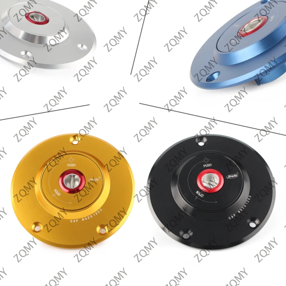 CNC Motorcycle Fuel Filler Cover Gas Tank Cap with Key For Kawasaki Z750 Z1000 ZX9R ZCX6R ZX10R ZRX1200 ZZR 600