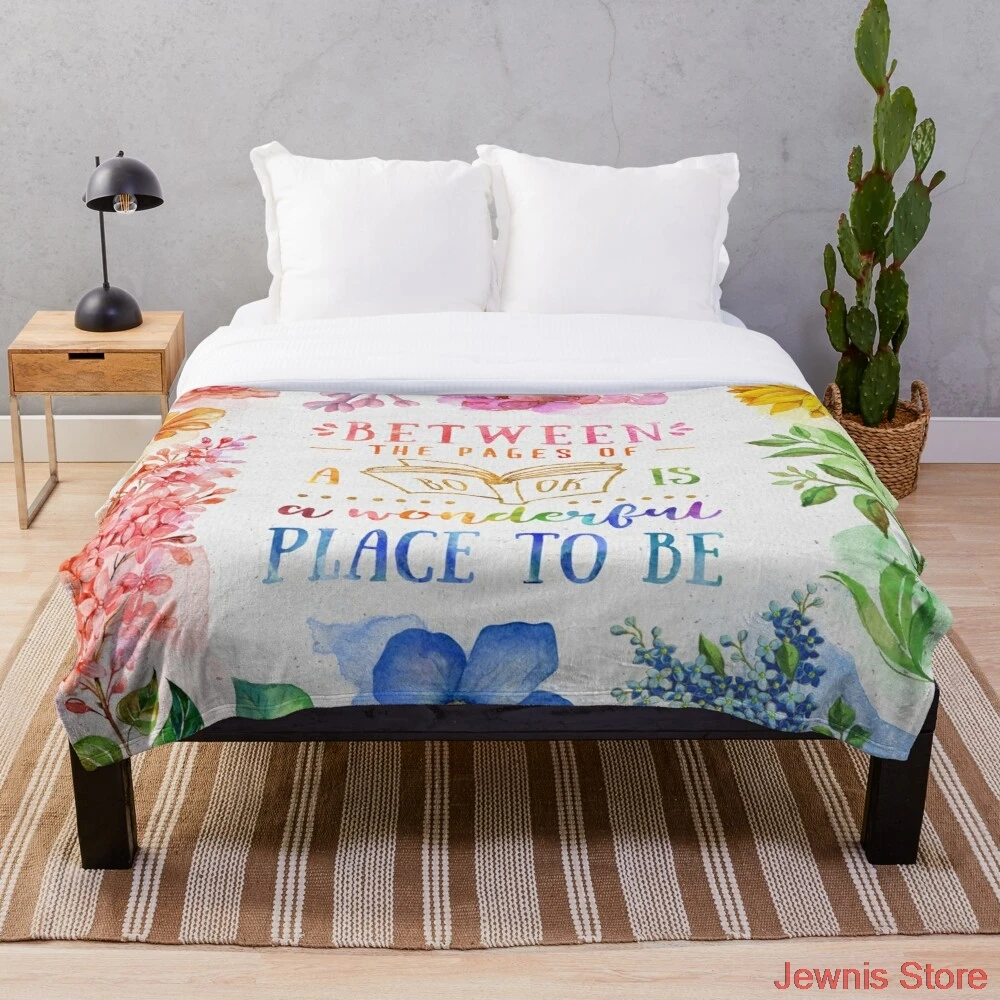 

Between the pages Throw Blanket Soft Cozy Throw Lightweight MicroFleece Sofa All Season Living Room/Bedroom Warm Blanket