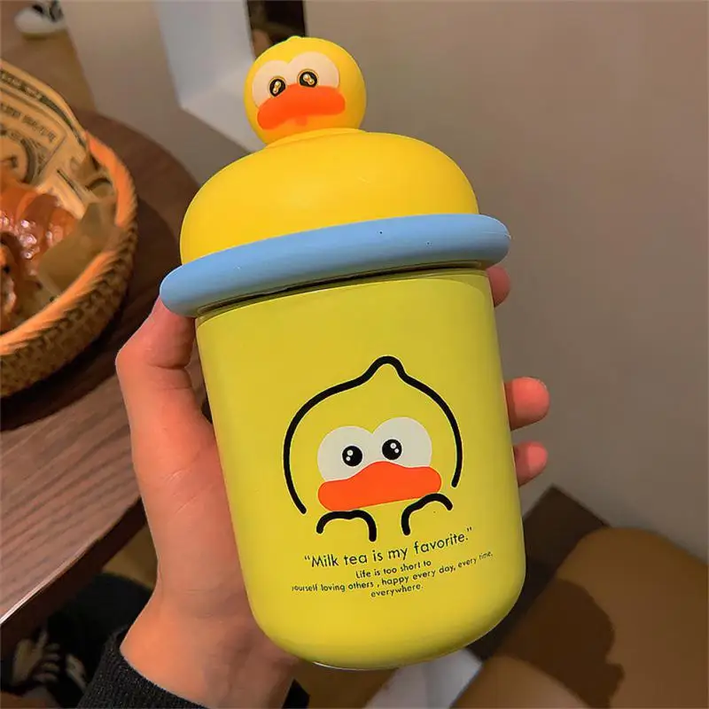 Cute Pig Thermos Cup Bear Rabbit Duck Children With Straps High Value With Cover Convenient To Carry To Send Sen Thermos Cup images - 6