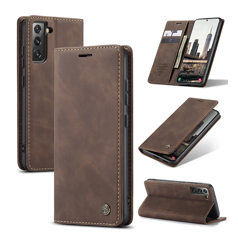 

Retro Wallet Leather Case For Samsung Galaxy S23 S22Ultra S21FE S20 S10 S9 S8 Plus Luxury Flip Case For S22 S21 with Kickstand