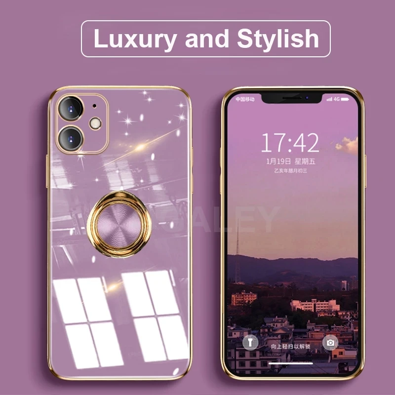 

50pcs 6D Plating Magnetic Ring Holder Case for iPhone 12 11 Pro Max X Xr Xs 8 7 Plus SE Silicone Cover for iPhone 13 Mini 13Pro