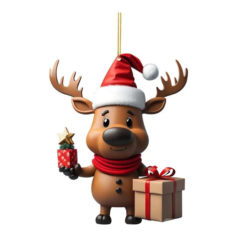 2025 мультяшный олень подвеска на рождественскую елку атмосфера рождественской