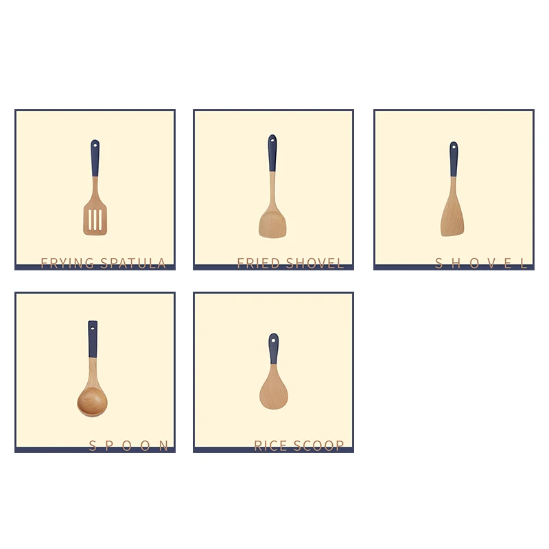 Набор деревянной кухонной утвари 5 шт./компл. деревянные ложки для приготовления