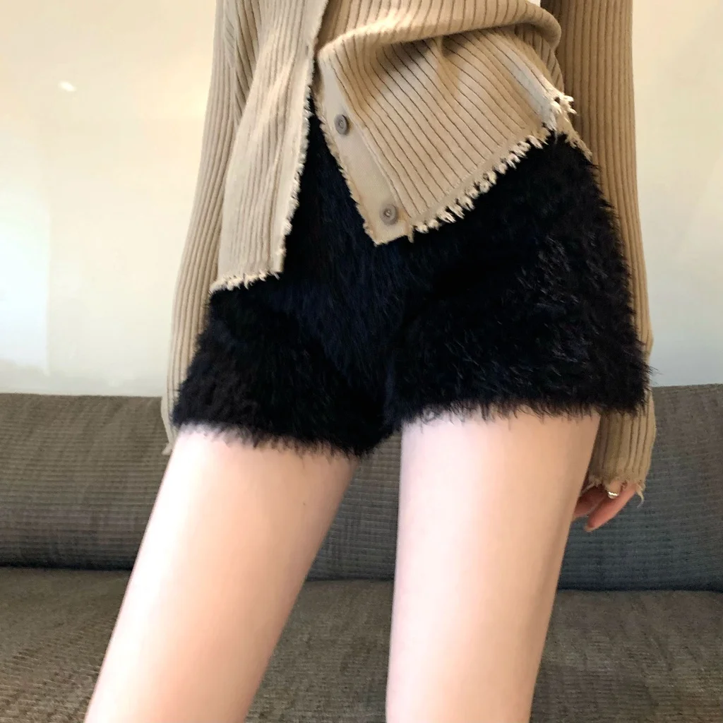

Fashion fashion pants high waist Imitation sable knitting warm pants